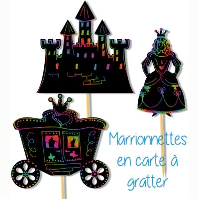 Motifs conte de fées en carte à gratter