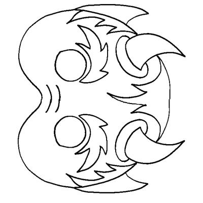 coloriage d'un masque de diable