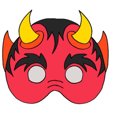 Masque de diable à découper  pour le carnaval