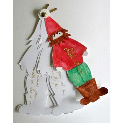 Menu de réveillon ou Noël en forme de lutin