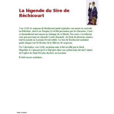 Saint Nicolas légende du sire de Réchicourt