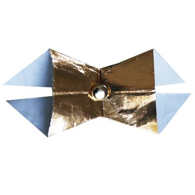 noeud en papier doré et attache parisienne