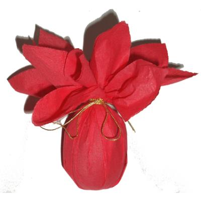 Bricolage pour présenter les oeufs de Pâques en chocolat. Les oeufs sont enveloppés dans une serviette en papier avant d'être offerts