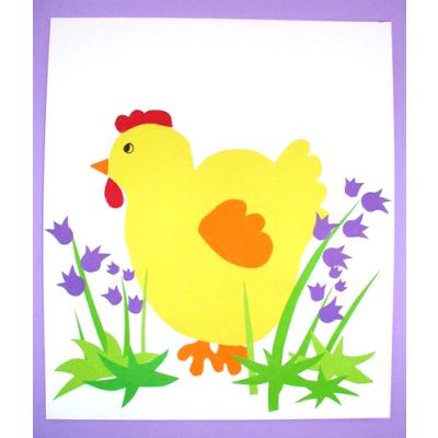 Pâques poule collage
