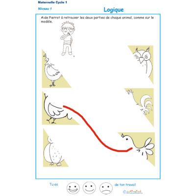 Exercice de logique : puzzle 9 assembler deux parties d'une image