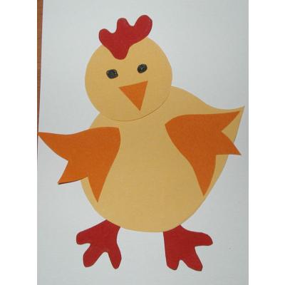 Illustration d'un poussin de Pâques réalisé par un enfant
