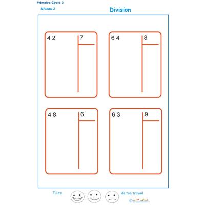 divisions sans reste  bas&eacute;es sur les tables de multiplication exercice 5 