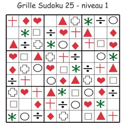 Sudoku 25 pour la maternelle