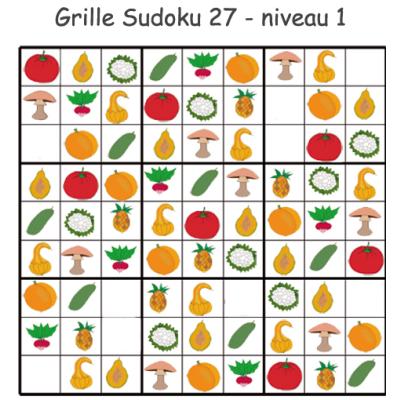 Sudoku 27 sur les légumes - maternelle