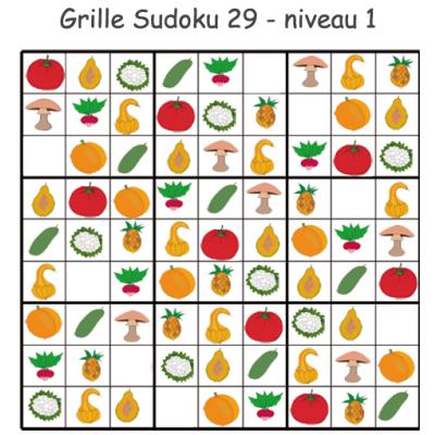 Sudoku 29 sur les légumes - maternelle