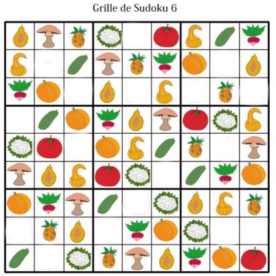 Sudoku pour la maternelle : grille 6