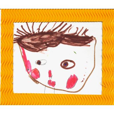 Carte réalisée avec un coloriage de l'enfant