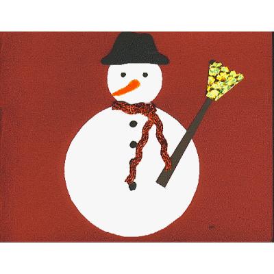 carte de voeux bonhomme neige