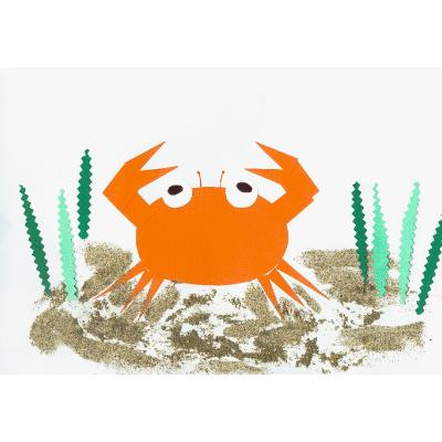Crabe réalisé avec un collage d'enfant