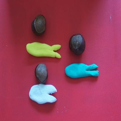 L'escargot en pâte à modeler et marron