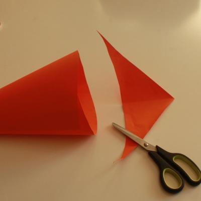 Découper la forme du cornet