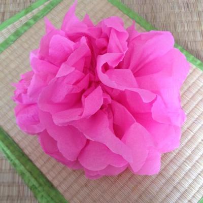 Des fleurs en crépon rose