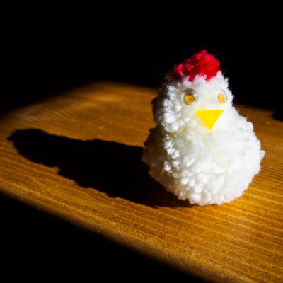 Réaliser la poule en pompon