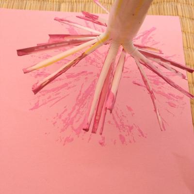 Réaliser l'enveloppe - Peinture pailles -Technique 3