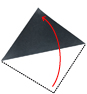 plier en 2 pour avoir un triangle