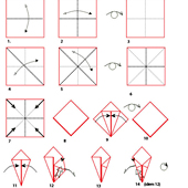 croquis panier origami