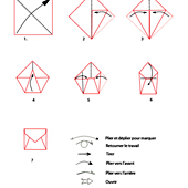 croquis panier origami