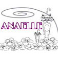 coloriage prénom Anaelle dans décor chats fleurs