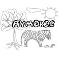 coloriage Aymeric savane