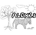 coloriage Alexis savane
