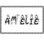 coloriage amelie en lettres droles de bestioles