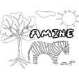 coloriage Amine savane