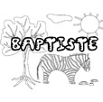 coloriage Baptiste savane