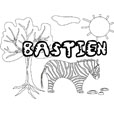 coloriage Bastien savane