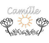 coloriage camille jardin fleuri