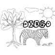 coloriage Diego savane