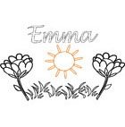 coloriage Emma jardin fleuri