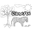 coloriage Erwan savane