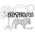 coloriage Esteban savane