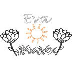 coloriage Eva jardin fleuri