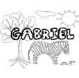 coloriage Gabriel savane