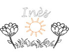coloriage ines jardin fleuri