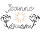 coloriage jeanne jardin fleuri