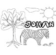coloriage Johan savane