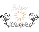 coloriage julie jardin fleuri