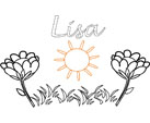 coloriage lisa jardin fleuri
