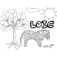 coloriage Loic savane