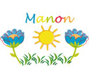 image prénom Manon decor fleur