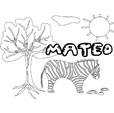 coloriage Mateo savane