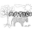 coloriage Matheo savane