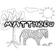 coloriage Matthieu savane